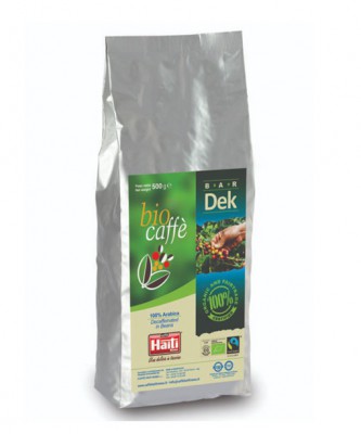 Biocaffè 100% Arabica Dek in grani 500 gr